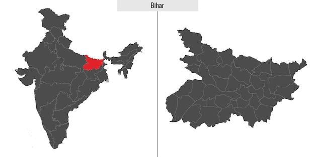 Bihar Carte état De L'inde