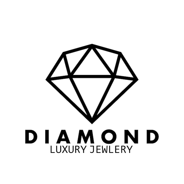 Bijoux diamant luxe logotype société icône illustration vectorielle modèle de conception