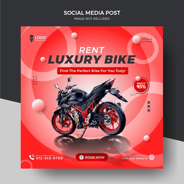 Bike, Motorcycle Social Media Sales Banner Bike Online Banner, Bike Social Media, Bike Promotion