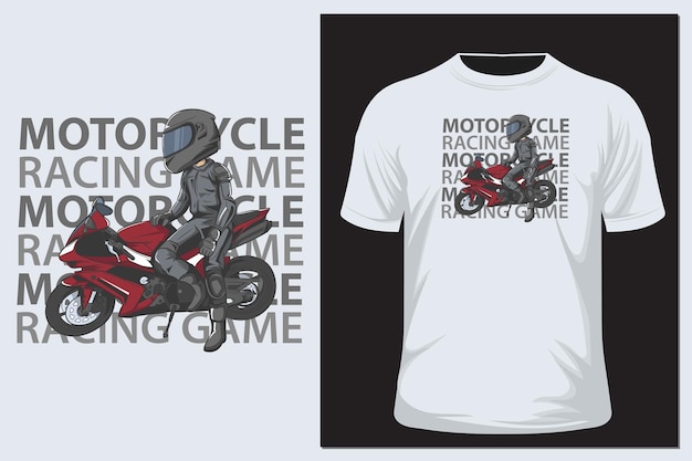 Biker Motorcycle Rider T-shirt et affiche illustration vectorielle