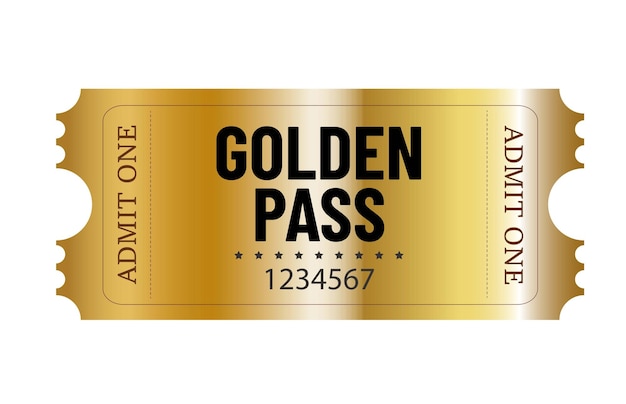 Vecteur billet golden pass