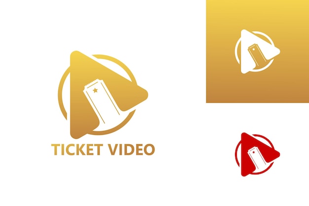 Billet Vidéo Play Logo Template Design Vecteur, Emblème, Design Concept, Symbole Créatif, Icône