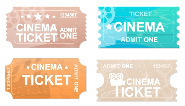 Vecteur billets de cinéma isolés