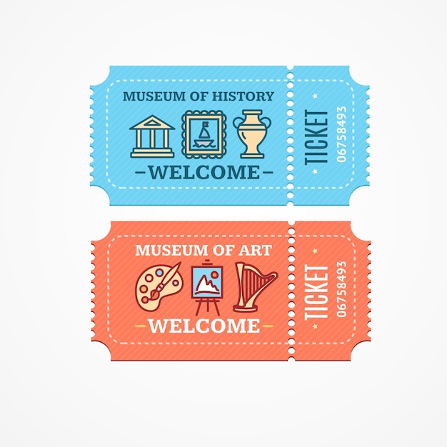 Billets De Musée Set Vector