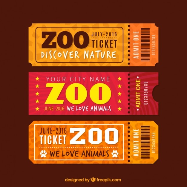 Vecteur billets vintage zoo mis