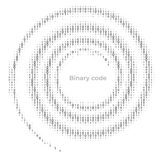 Binary code spiral abstract digital background with data flow made of zero and one digits symbol of information technology coding artificial intelligence and virtual cyberspace network