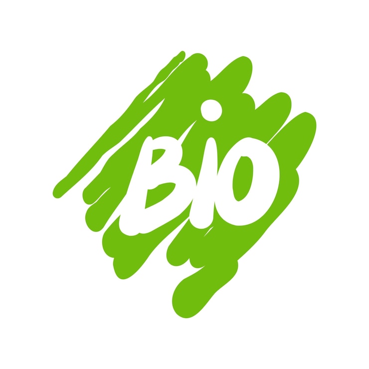 Vecteur bio eco étiquettes biologiques bio écologie badge végétalien dessiné à la main vecteur icône de nourriture saine