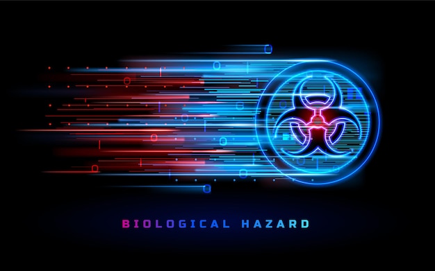 Biohazard néon signe avertissement de danger de danger biologique
