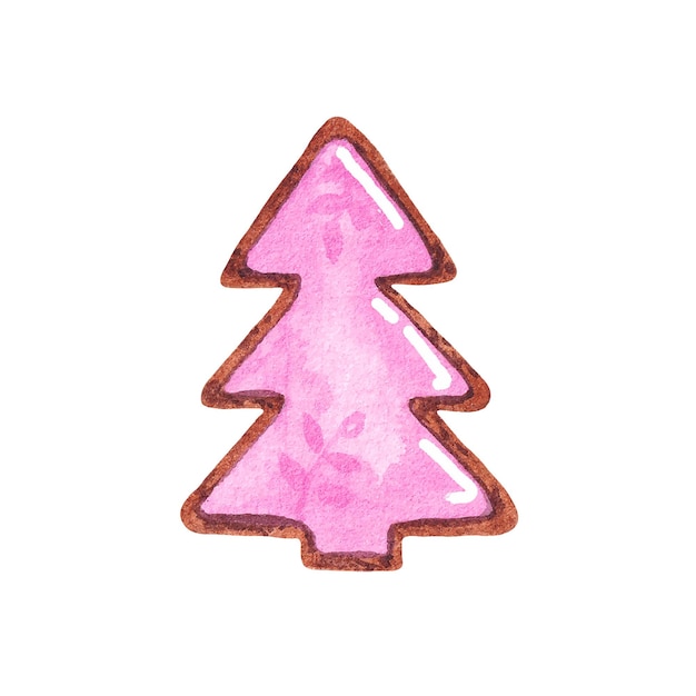 Biscuits à l'aquarelle en forme d'arbre de Noël