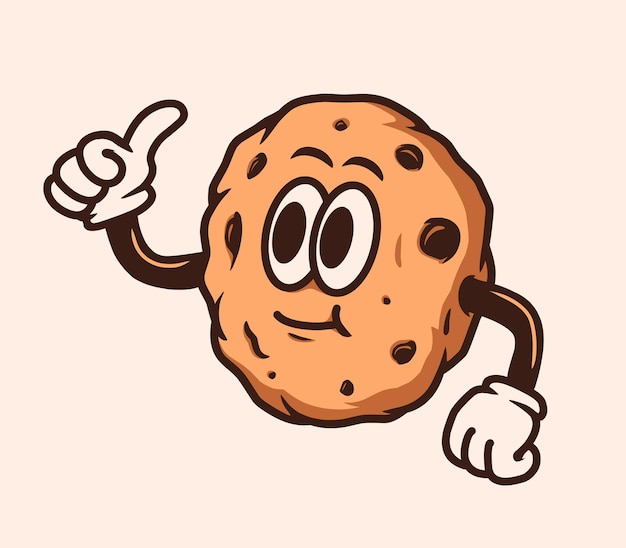 Les biscuits au chocolat sont une mascotte de dessin vectoriel.