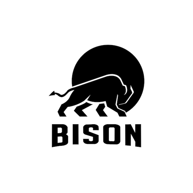 Bison Vintage Logo Design Modèle Inspiration Illustration Vectorielle