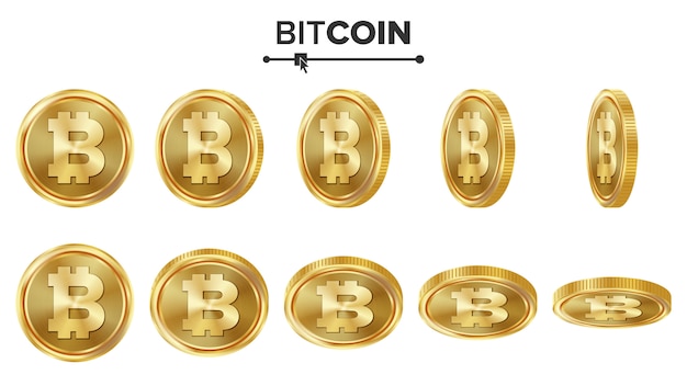 Bitcoin 3D Gold Coins 