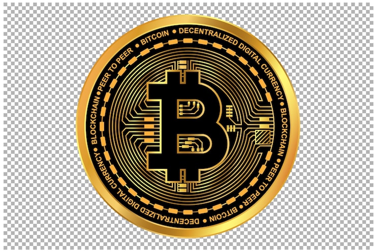 Vecteur bitcoin cryptocurrency vector bitcoin symbole isolé sur fond transparent crypto réaliste