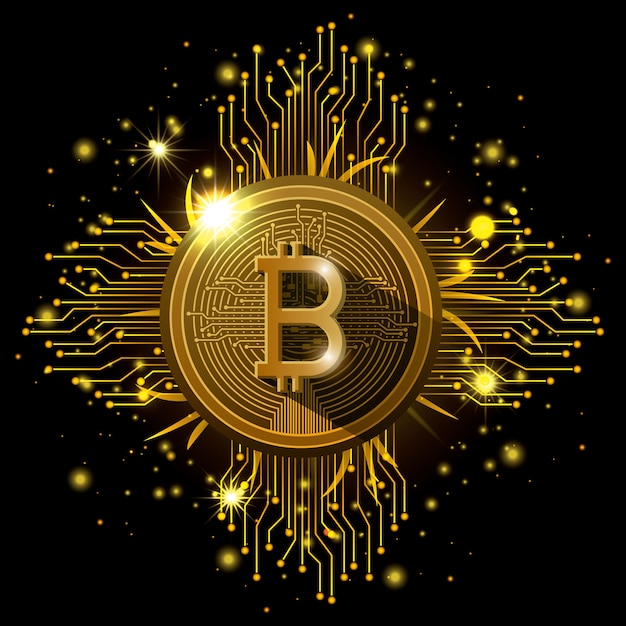 Vecteur bitcoin mining set icônes vector illustration design