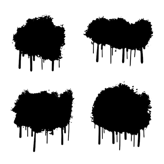 Black Distress Brush Grunge Texture illustration vectorielle d'effet de sang qui coule