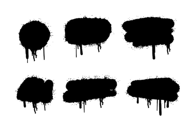 Black Distress Brush Grunge Texture illustration vectorielle d'effet de sang qui coule