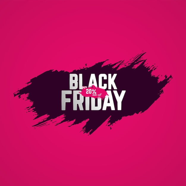Black Friday 20 pour cent de vente sur le concept pour les modèles d'illustration vectorielle de réduction de promotion