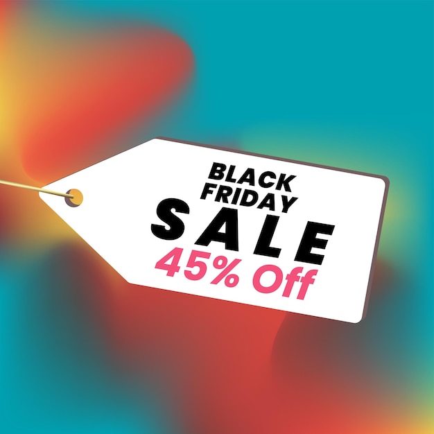 Black Friday 45 pour cent de vente hors bannière de conception de bannière de vecteur de concept d'offre de réduction