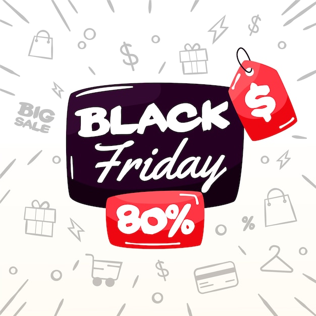 Black Friday Concept Dessiné à La Main