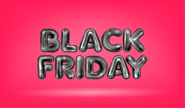 Black Friday lettrage en latex noir sur fond rouge