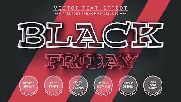 Black Friday Modifier Le Style De Police Modifiable De L'effet De Texte