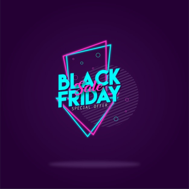 Vecteur black friday neon illustration