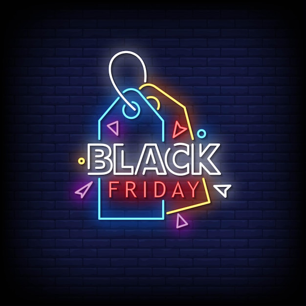 Black Friday Neon Signs Style Texte