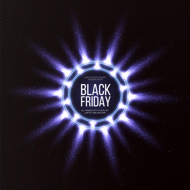 Black Friday Super Sale Cadre Rond Lumineux Bleu Réaliste Png Bannière De Réduction Pour Les Vacances