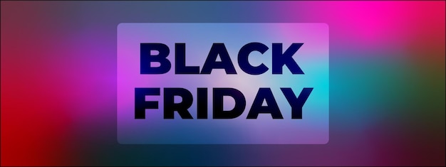 Black Friday Super Sale fond coloré lettrage de texte noir bannière horizontale affiche en-tête site Web illustration vectorielle