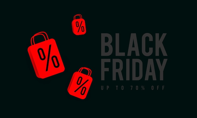 Black Friday super vente Sac à provisions et signe de pourcentage