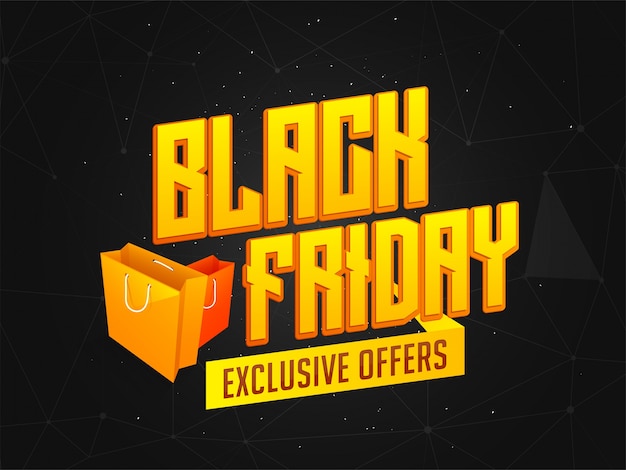 Black Friday Vente, Bannière Ou Flyer Design Avec Offre Execlusive.