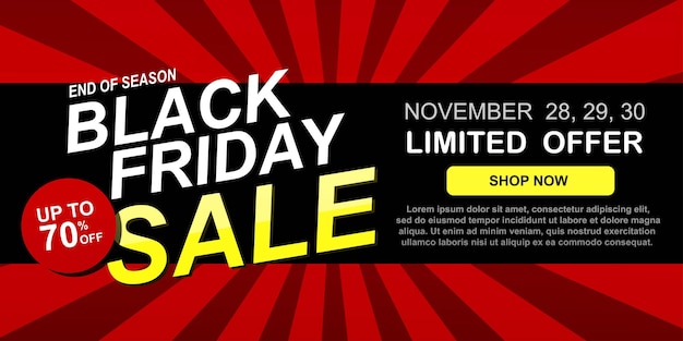 Black Friday vente conception mise en page de bannière