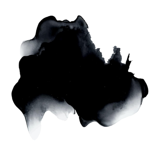 Vecteur black water color brush stroke design isolated on white
