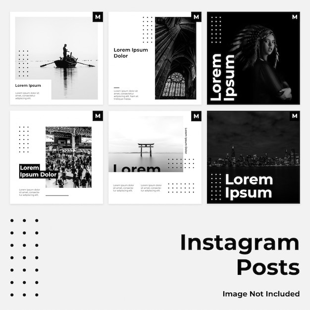 Vecteur black & white travel bannière instagram sur les réseaux sociaux