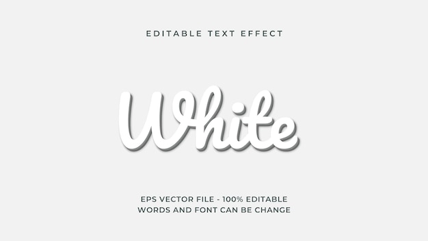 Blanc avec effet de texte éditable en ombre premium