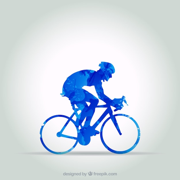 Vecteur bleu cycliste dans un style abstrait