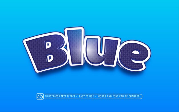 Bleu - Style D'effet De Texte Modifiable