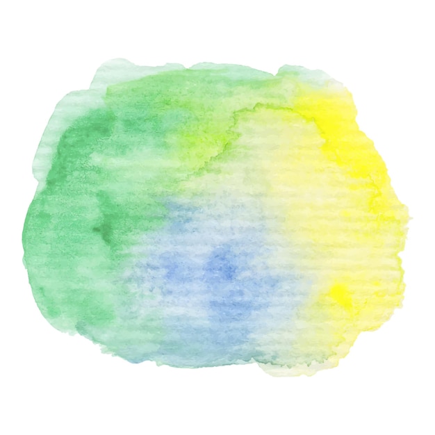 Blob Aquarelle Peint à La Main. Haute Résolution De Haute Qualité. Couleurs Vives Vertes Et Bleues. Abstrait De La Saison Printemps été. élément De Design Graphique Rond Isolé Sur Blanc. Illustration Vectorielle.