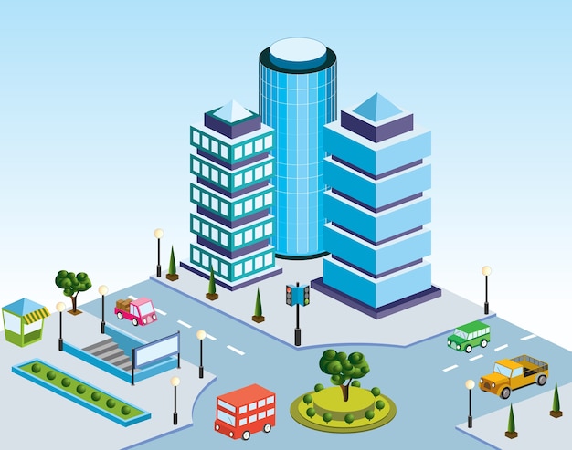 Bloc de ville de vecteur