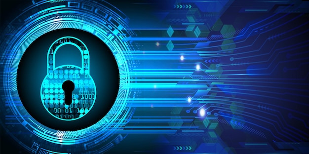 Blocage fermé sur la cybersécurité numérique de fond