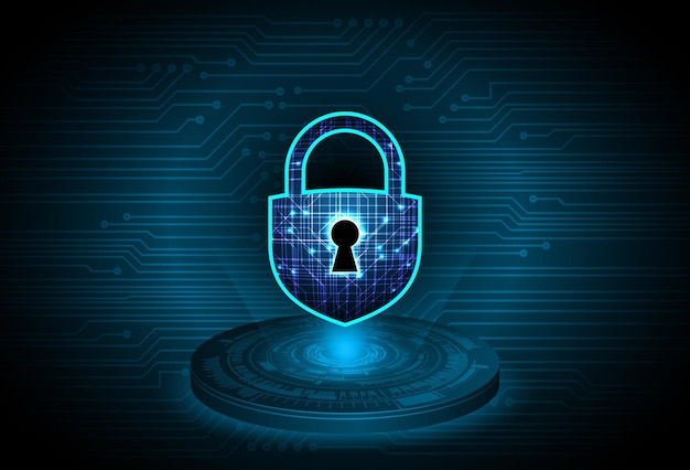 Blocage fermé sur la cybersécurité numérique de fond