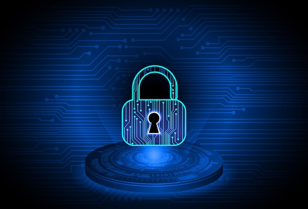 Blocage fermé sur la cybersécurité numérique de fond