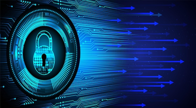 Blocage fermé sur la cybersécurité numérique de fond