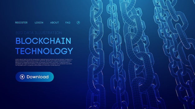 Blockchain technologie numérique fond de vecteur de données volumineuses fond de vecteur de technologie de crypto-monnaie