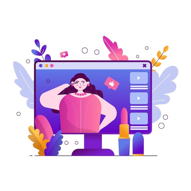 une blogueuse se maquille et enregistre des vidéos