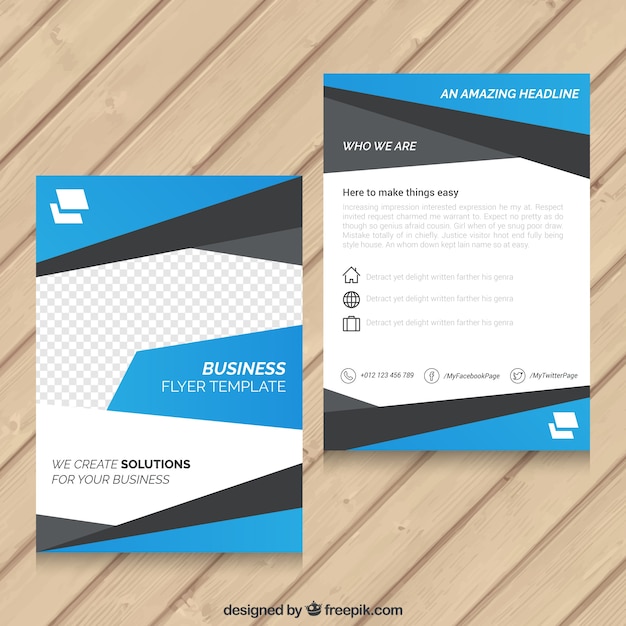 Blue Abstract Flyer Template D'affaires