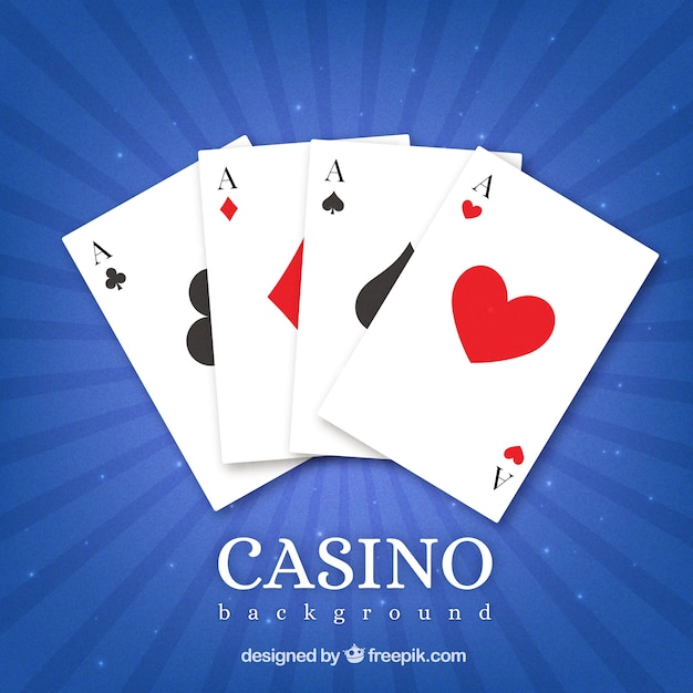 Vecteur blue casino background and cards