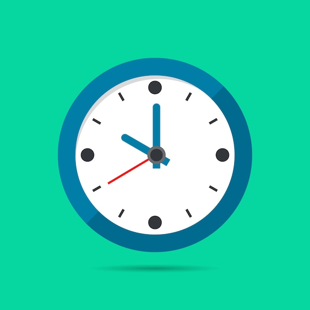 Blue Clock Showing Time