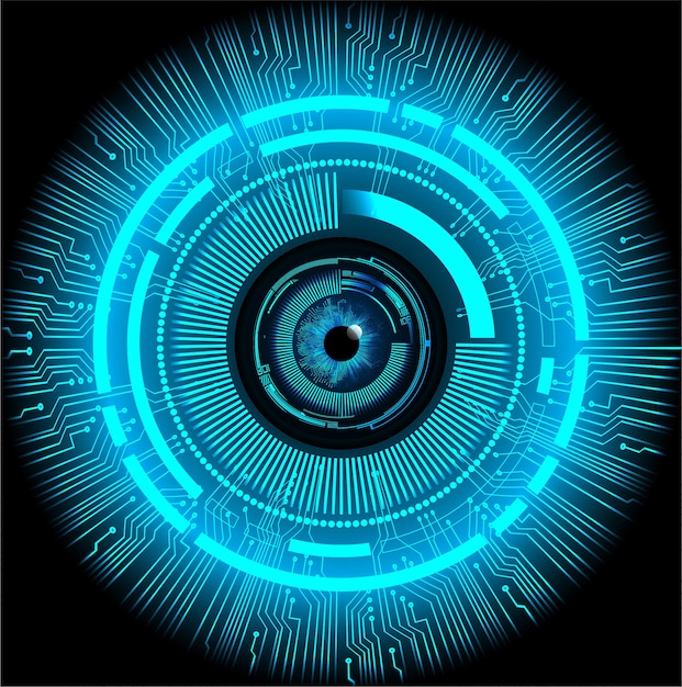 Blue eye ball cyber future technologie concept de fond