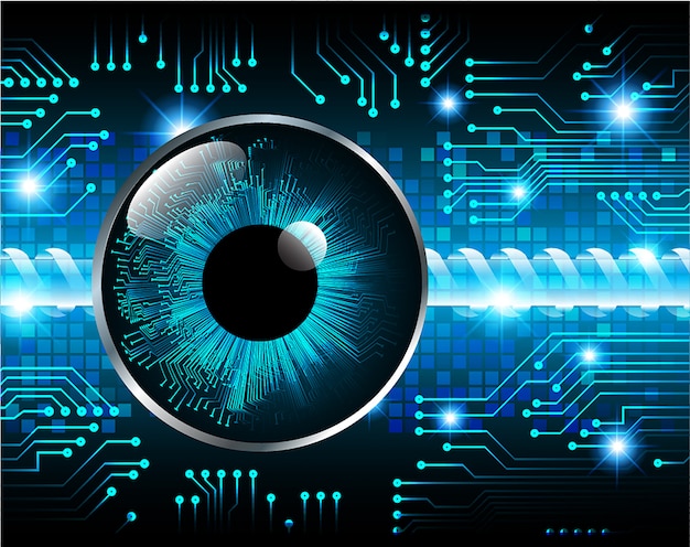 Blue eye cyber circuit future technologie concept background